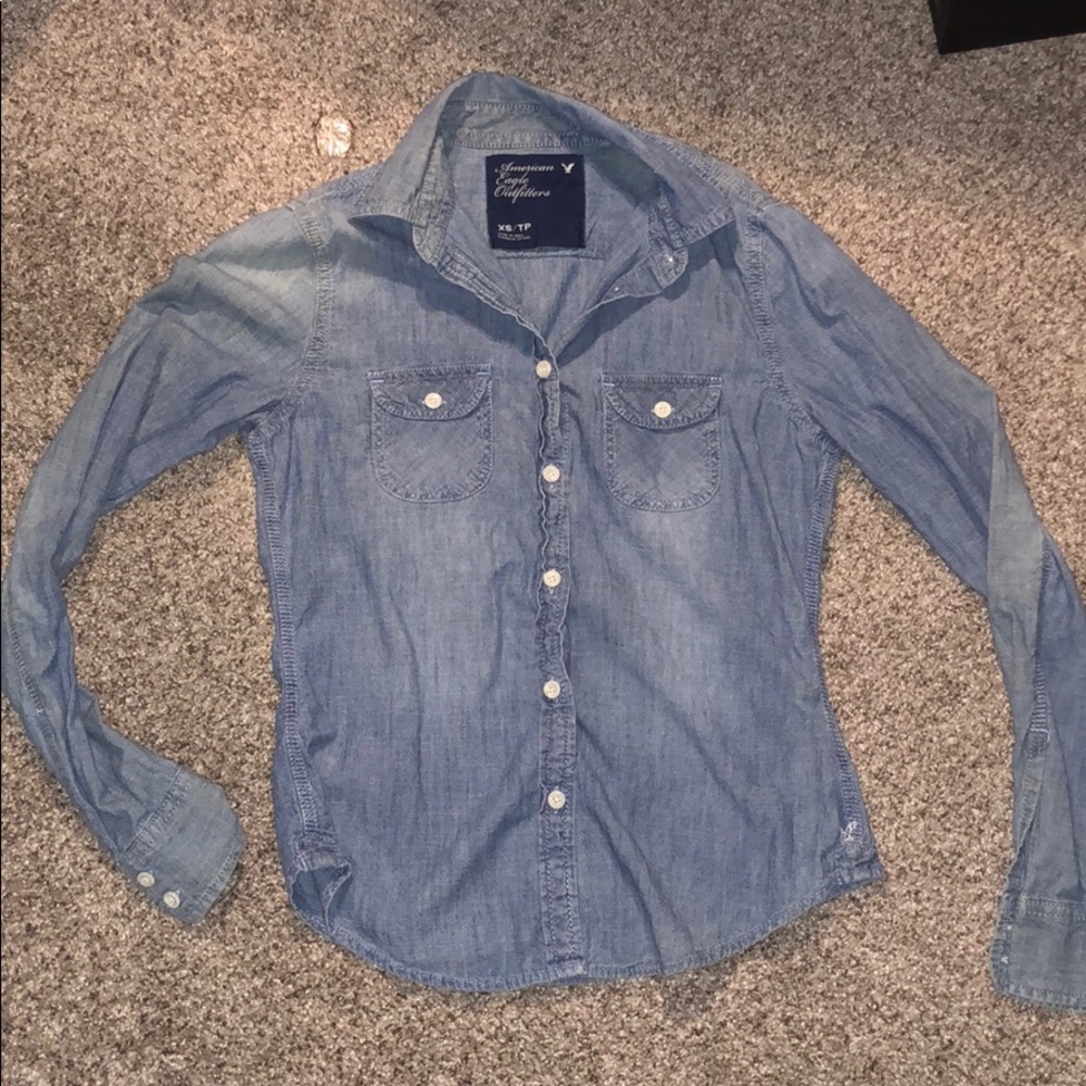 Denim chambray button down